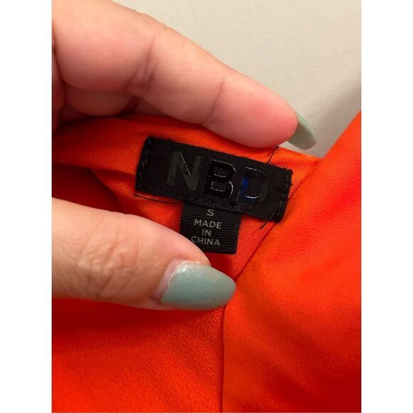 Revolve NBD Jasper Dress size S One Shoulder Sash Tie Belt Formal Wedding Orange - Picture 7 of 14